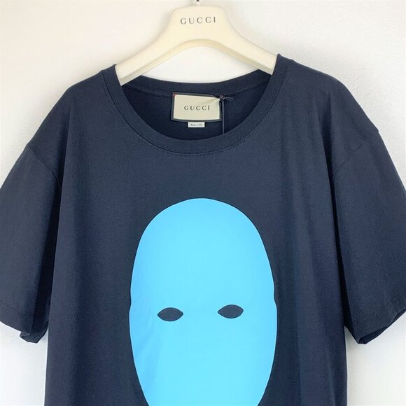 NWT Gucci Manifesto Mask Print Oversized Cotton T-Shirt In Black Size L - Picture 8 of 16